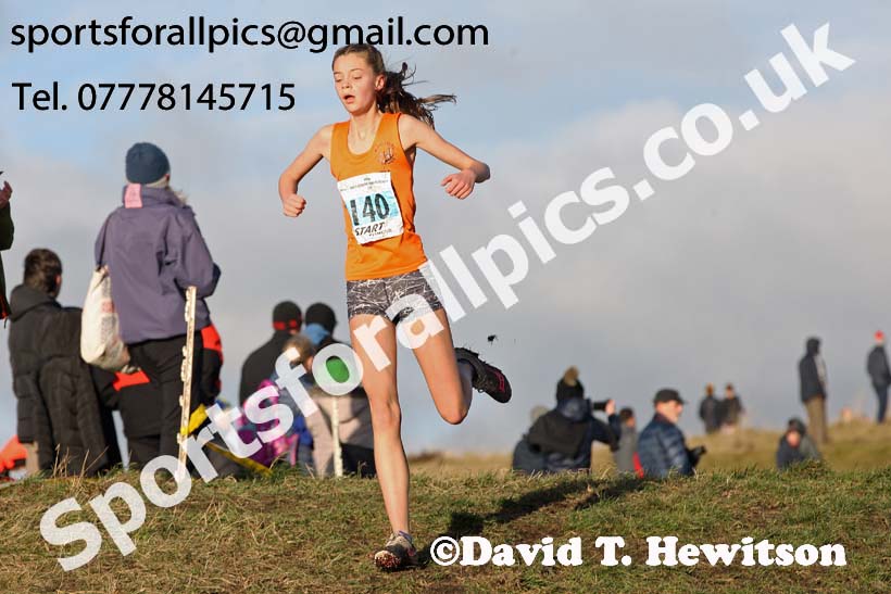 Girls under-13s North Eastern Cross Country, 2018 Northern Cross Country Champs., Wrekenton, Gateshead. Photo:  David T. Hewitson/Sports for All Pics